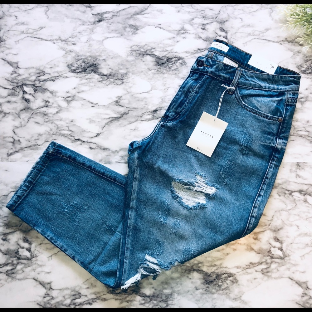 KANCAN JUNIORS DISTRESSED RELAXED JEANS Size 15/31